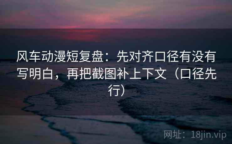 风车动漫短复盘：先对齐口径有没有写明白，再把截图补上下文（口径先行）  第2张