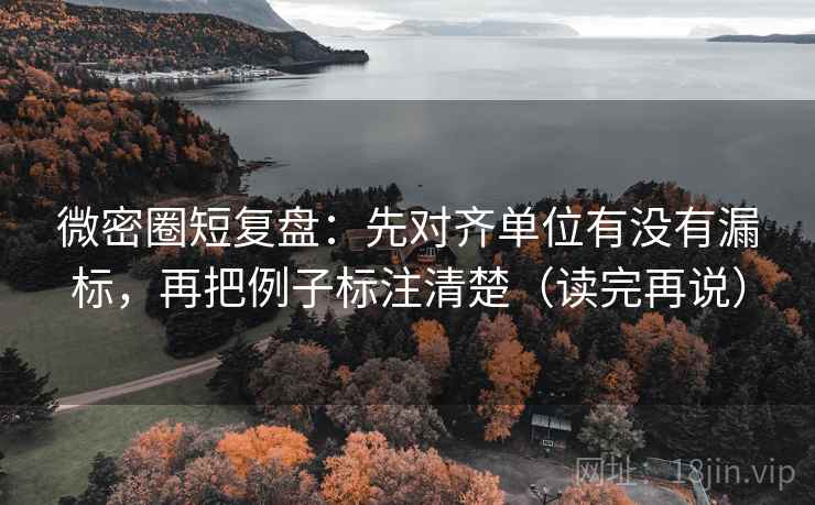 微密圈短复盘：先对齐单位有没有漏标，再把例子标注清楚（读完再说）